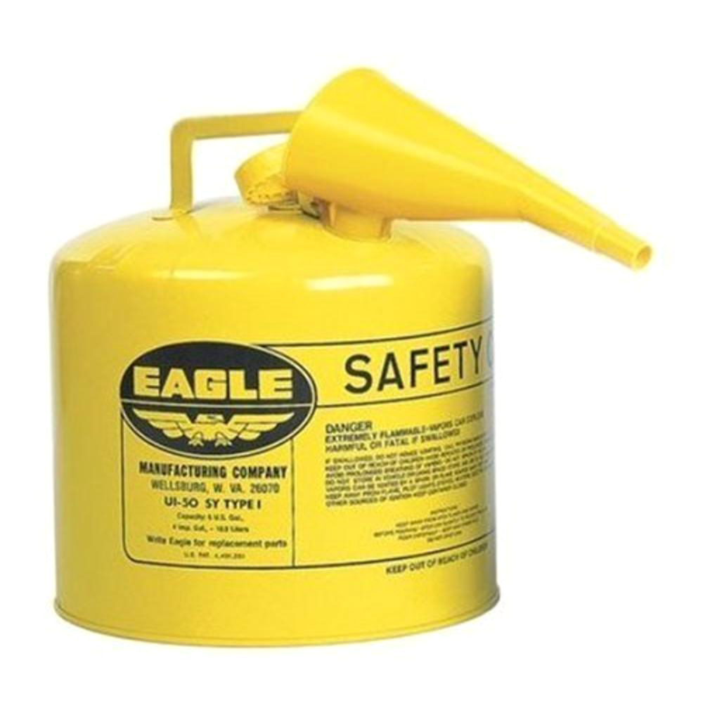 Eagle Mfg UI-50-FSY UI-50FSY Type I 5gal Safety Can with F-15 Funnel