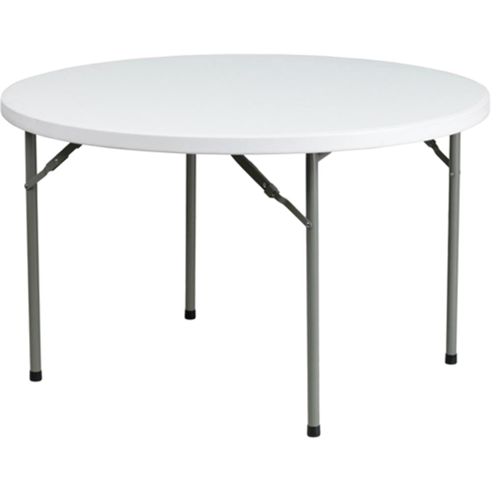 Flash Furniture Round 48" Plastic Folding Table - Granite White