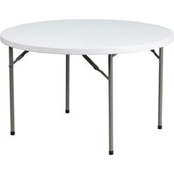 Flash Furniture 4-Foot Round Granite White Plastic Folding Table