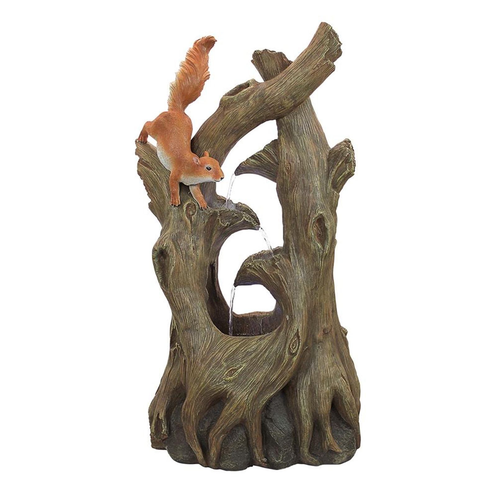 Design Toscano Cascading Sculptural Fountain with Tree Squirrel