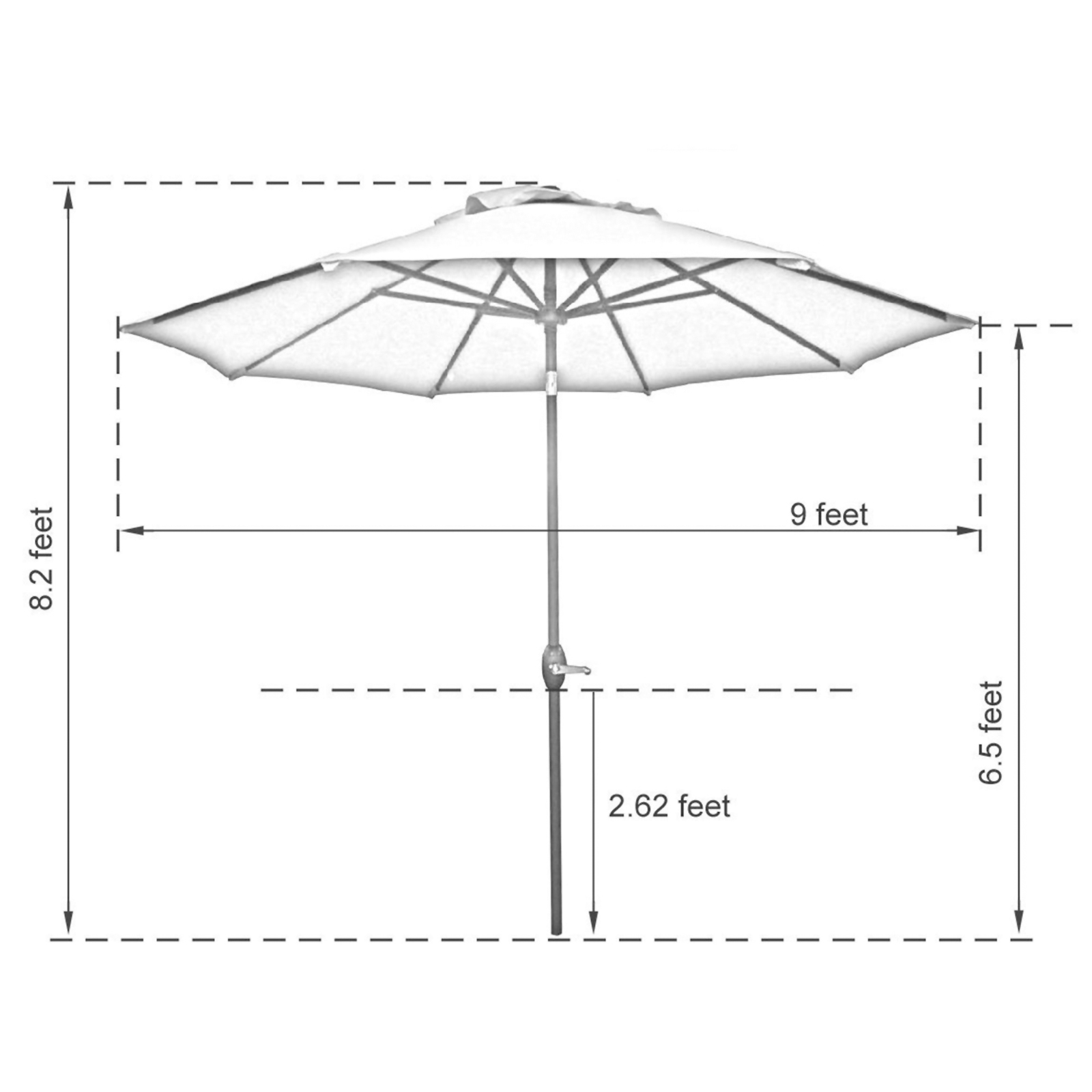 Abba Patio Market Patio Umbrella With Push Button Sears Marketplae