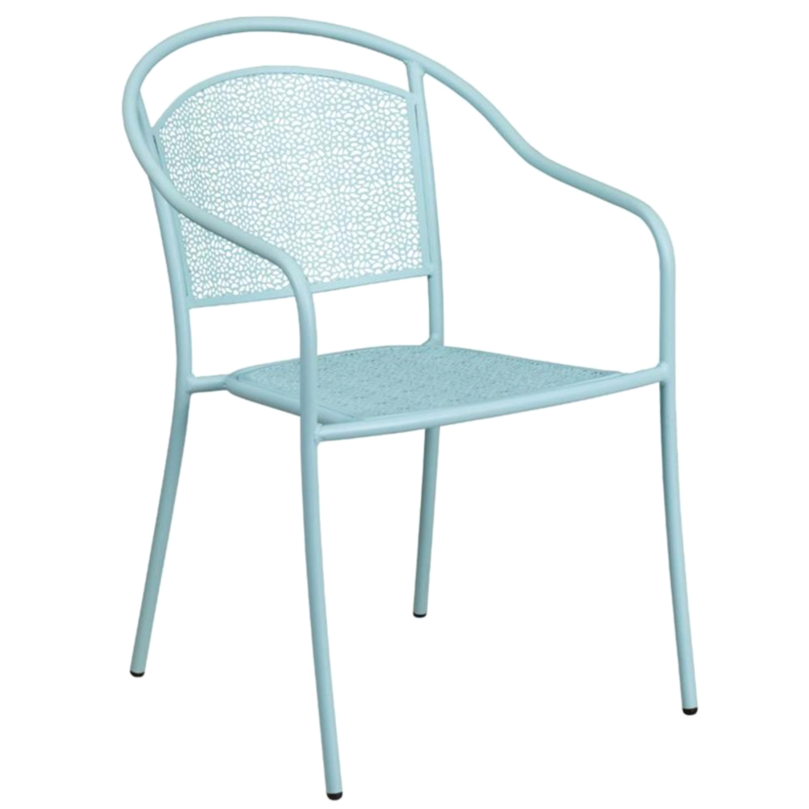 Flash Furniture Steel Patio Arm Chair with Round Back - Sky Blue