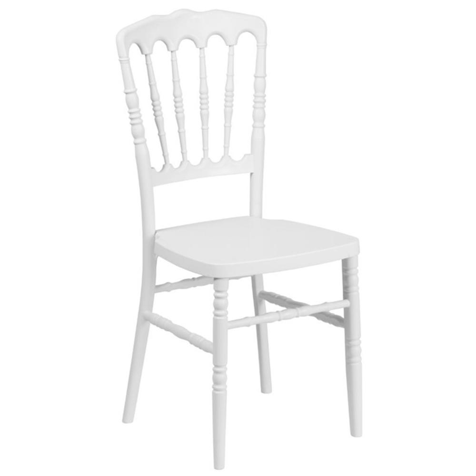 Flash Furniture Hercules Resin Stackable Napoleon Chair - White