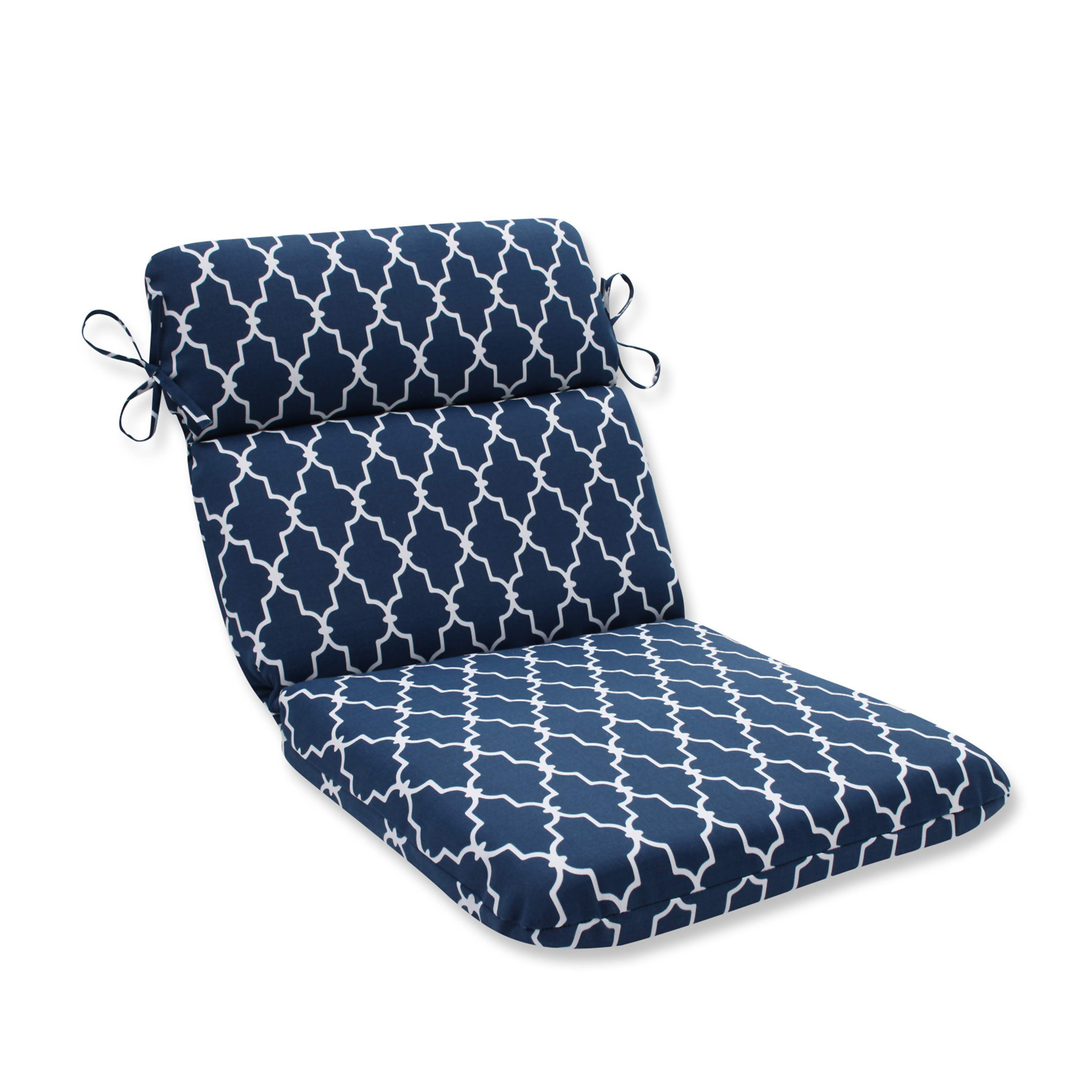 Pillow Perfect Garden Gate Chair Cushion with Rounded Corners - Navy Blue