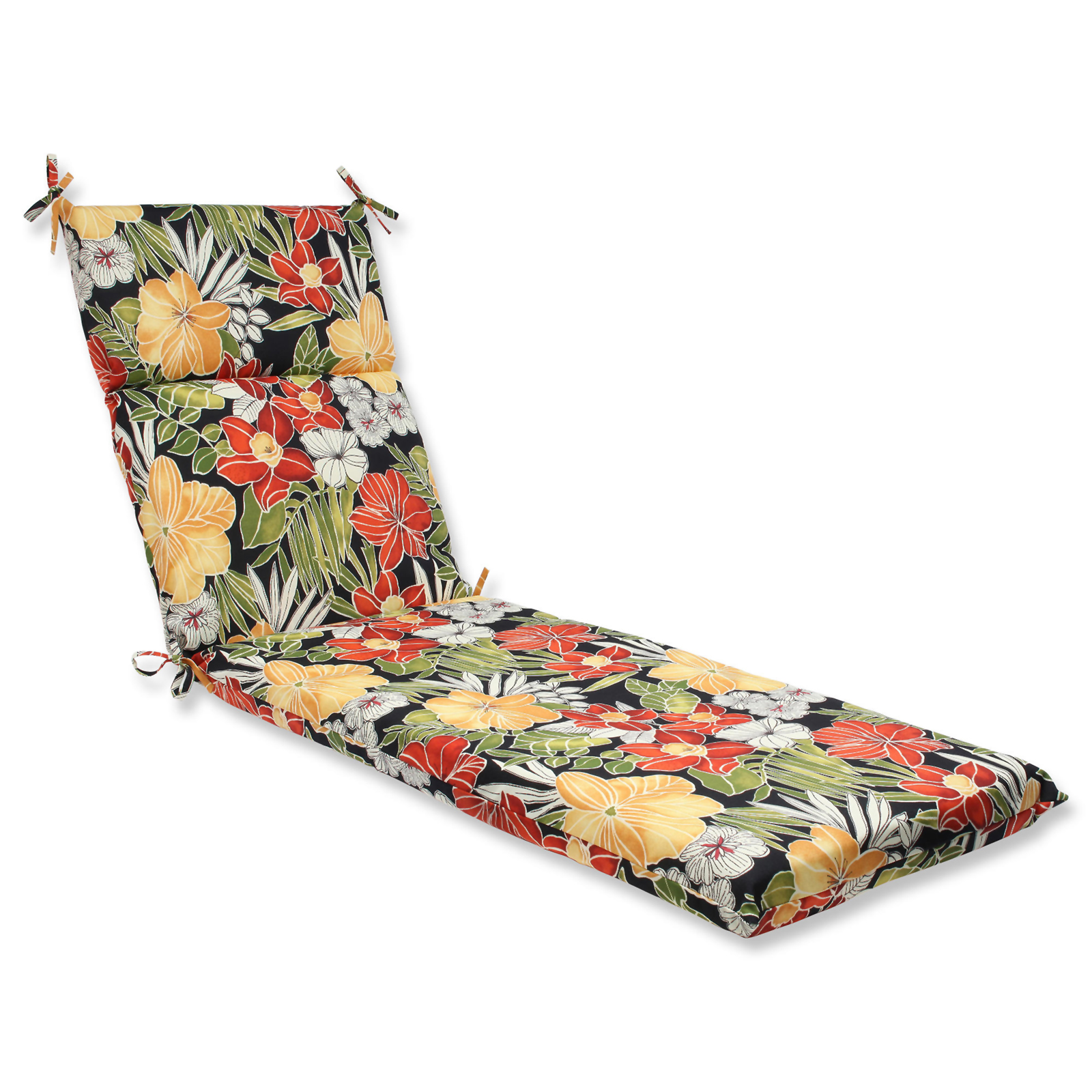 Pillow Perfect Clemens Noir Polyester Outdoor Chaise Lounge Cushion - Multicolor