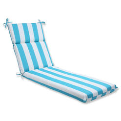 Pillow Perfect Outdoor Cabana Stripe Chaise Lounge Cushion, Turquoise