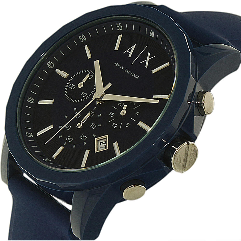 Armani Exchange AX1327 Men's Silicone Quartz Dress Watch - Blue