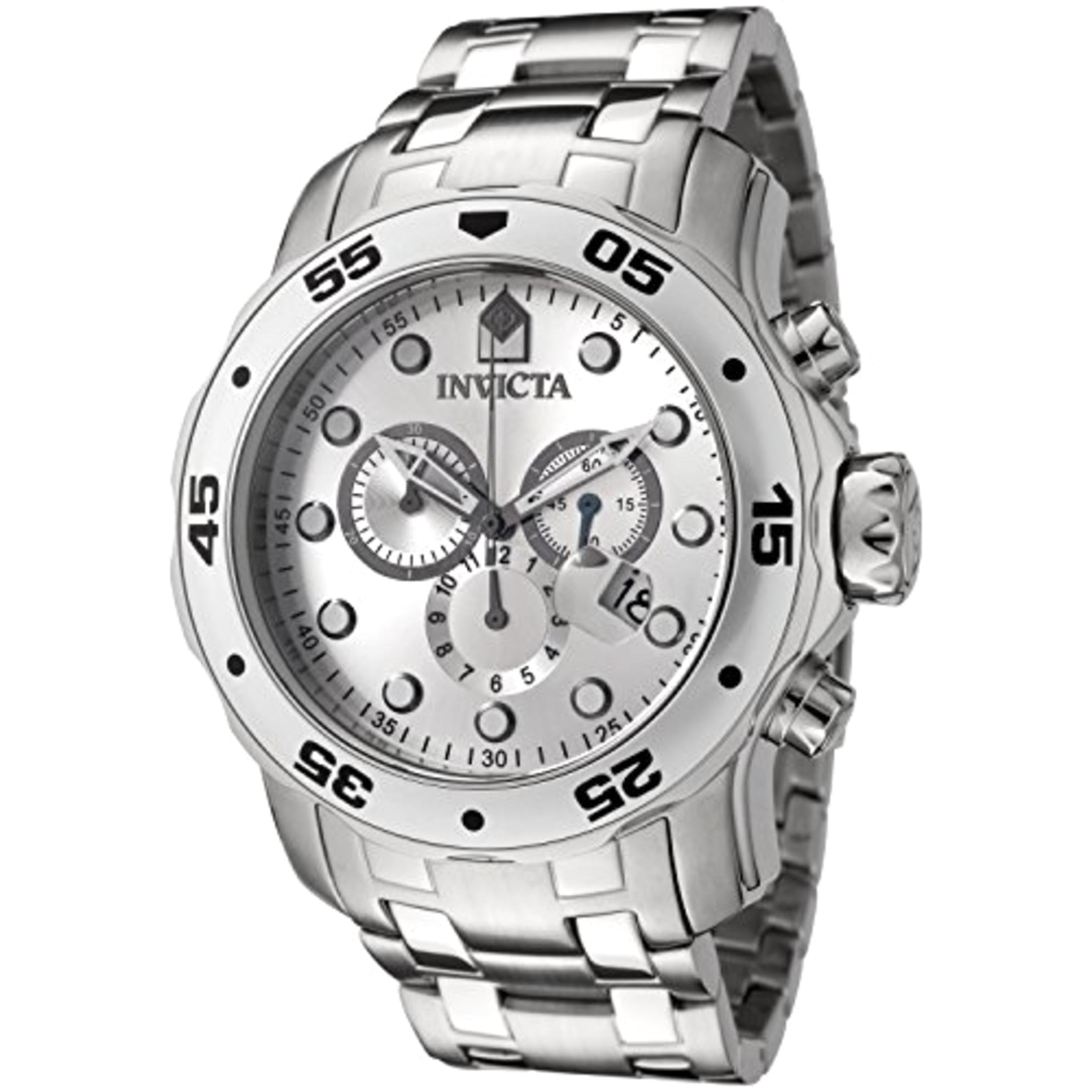 Invicta Pro Diver 0071 Men's Stainless Steel Chronograph Watch – Silver-Tone