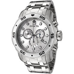 Invicta Mens 0071 Pro Diver Collection Chronograph Stainless Steel Watch