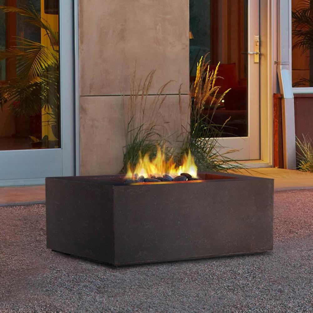 Real Flame Baltic Square Natural Gas Fire Table - Kodiak Brown