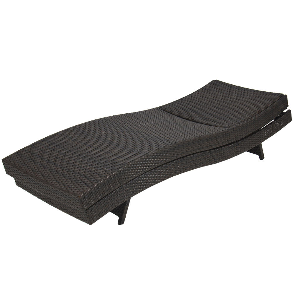 Best Choice Products Adjustable Wicker Rattan Outdoor Patio Chaise Lounge Chair - Espresso