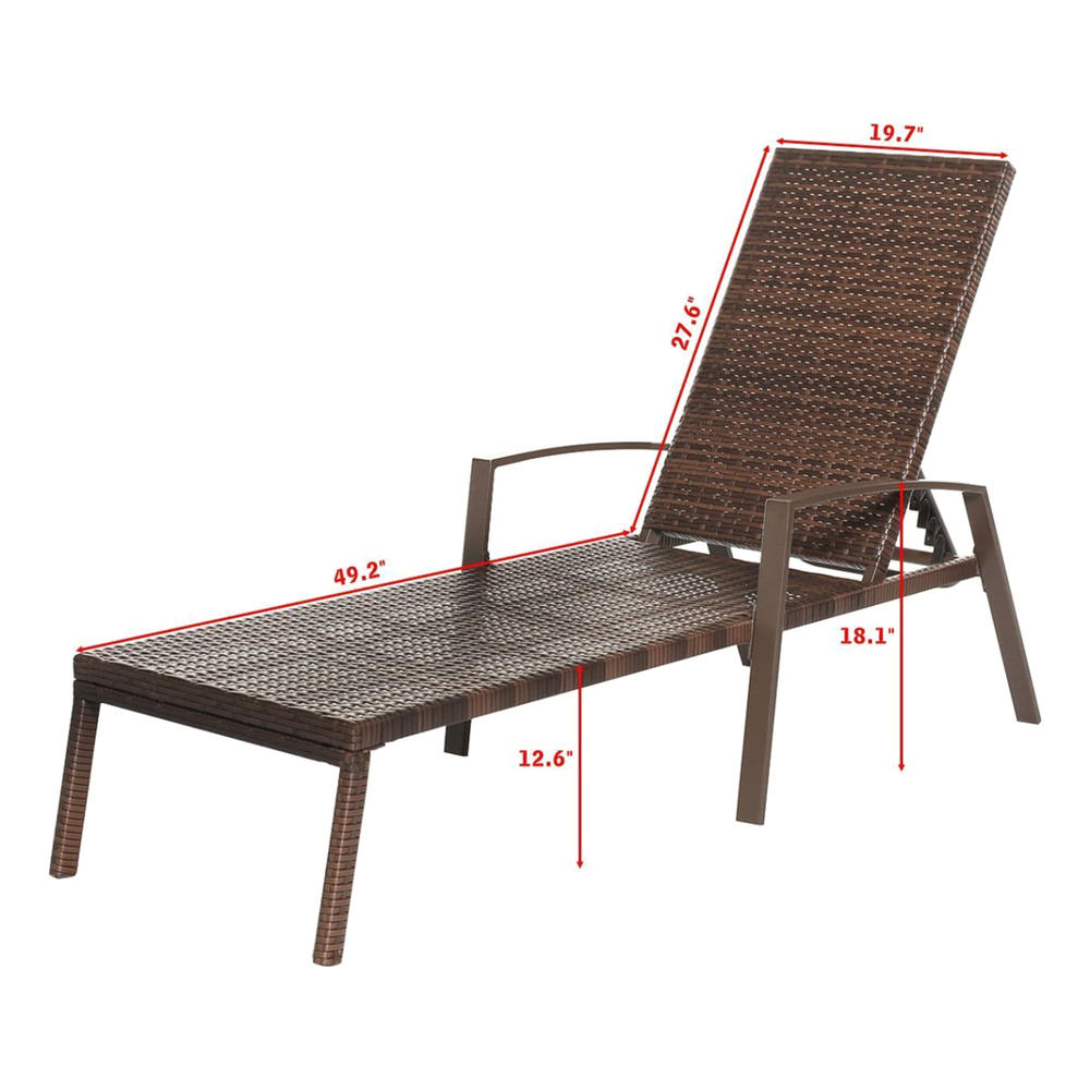 Goplus Set of 2 Patio Rattan Lounge Chairs with Cushions