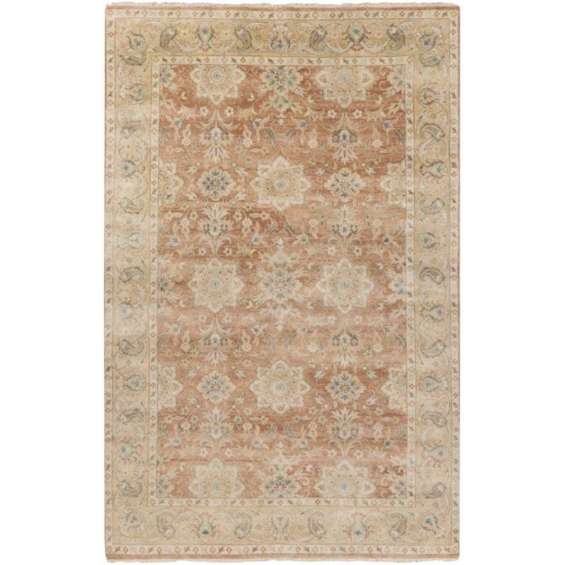 Surya  Victoria 5'6" x 8'6" Hand Knotted Wool Rug in Pink