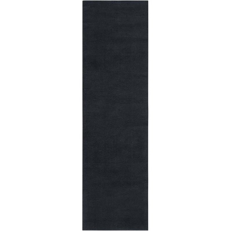 Surya Mystique M-340 Transitional Hand Loomed 100% Wool Coal Black 6' Round Area Rug 