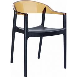 Compamia SIESTA ISP059-BLA-TAMB CArmen Modern Dining Chair - Black Seat Transparent Amber Back -  set of 2