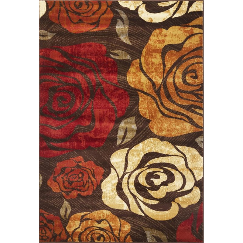 KAS All About Roses Mocha 2 ft. 7 in. x 4 ft. 1 in. Area Rug