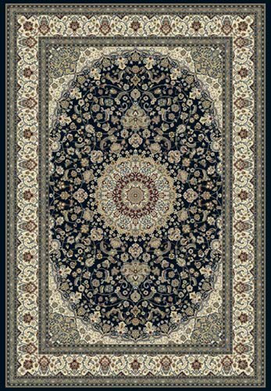 Dynamic Records  Rugs ANOV69571193434 Ancient Garden 57119-3434 Oval Rug, 5'3" by 7'7", Blue/Ivory