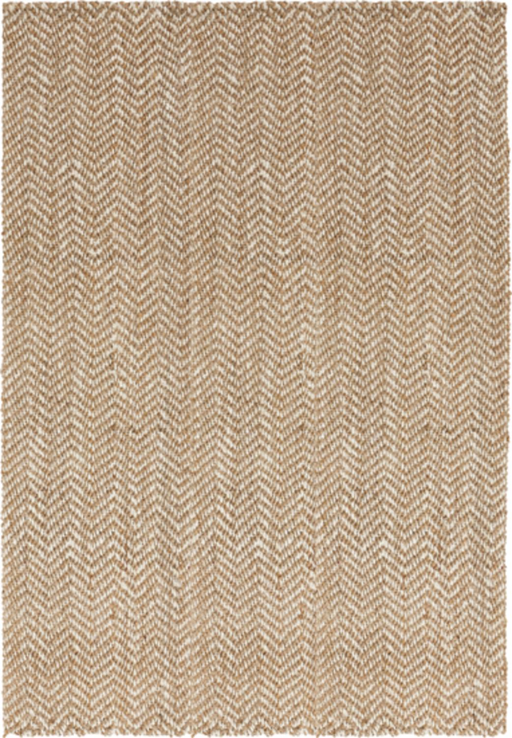 Diva At Home  8' x 11' Moroccan Chevron Beige and Ivory Hand Woven Jute Area Throw Rug