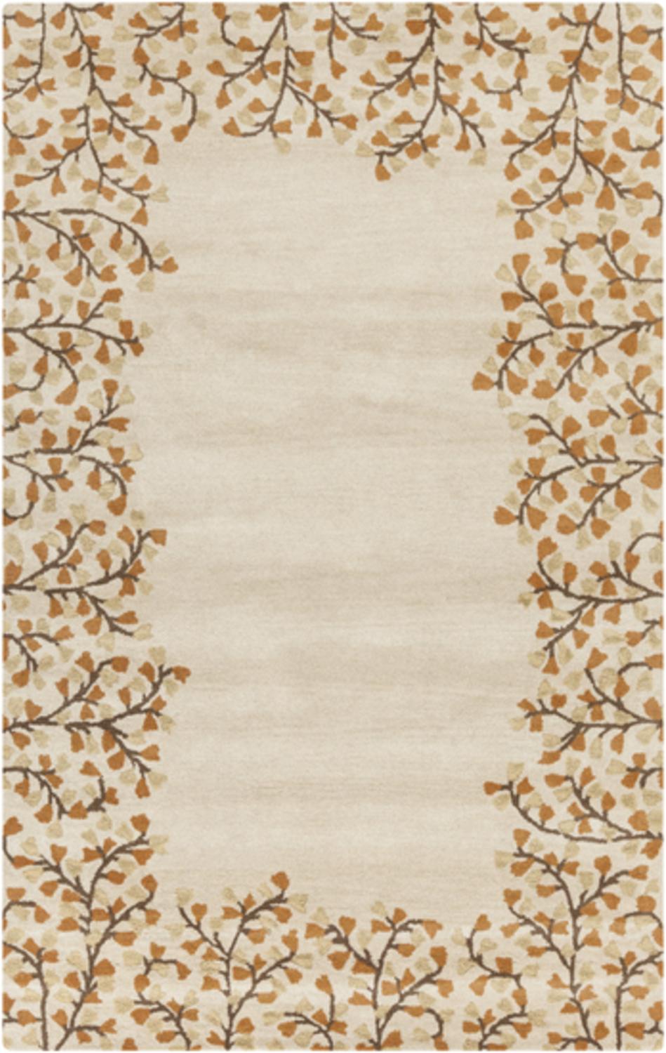 Diva At Home 2' x 3' Acampe Cream and Brown Hand Tufted Wool Area Throw Rug