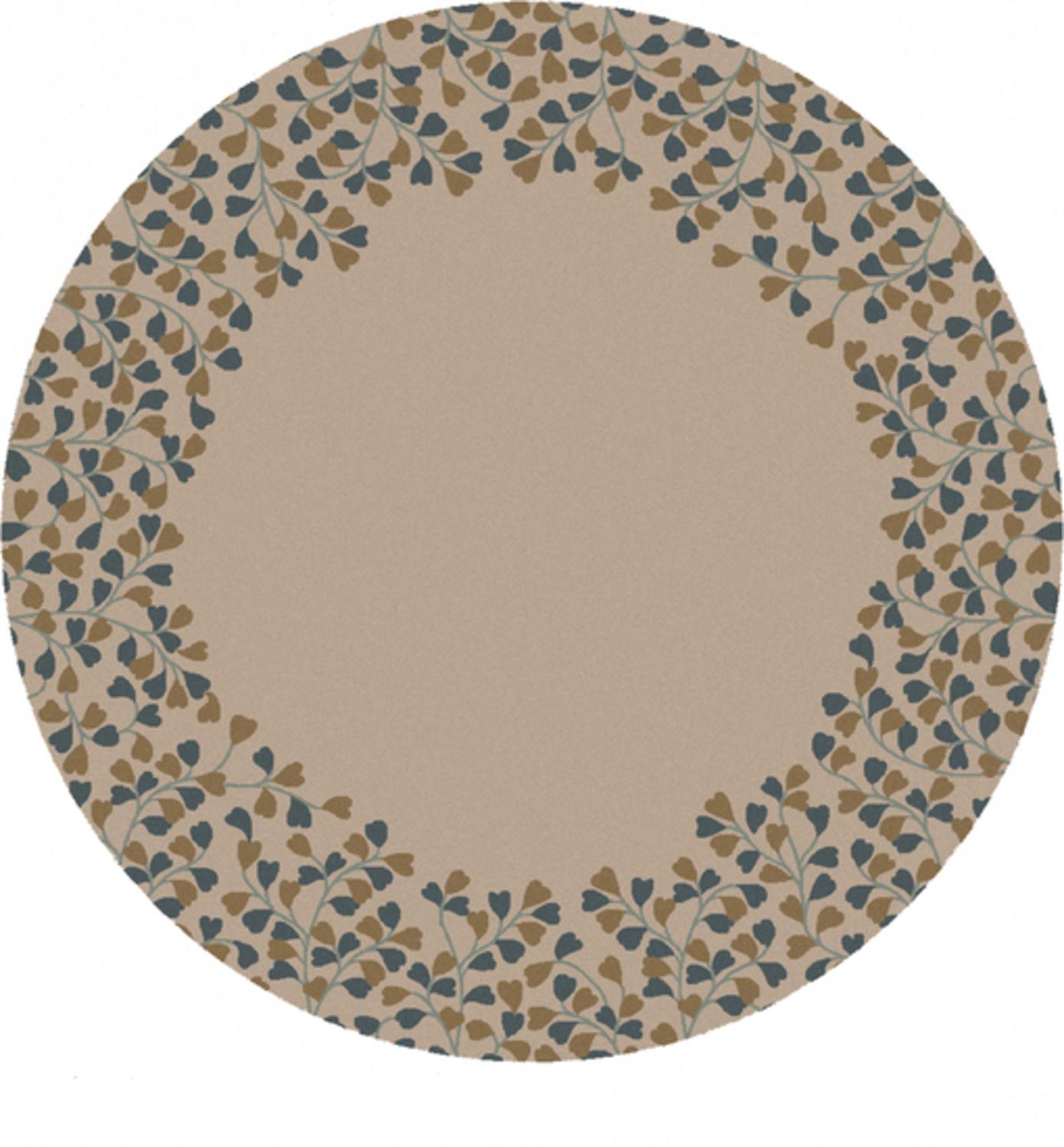 Diva At Home 8' Acampe Brown and Wheat Round Hand Tufted Wool Area Throw Rug