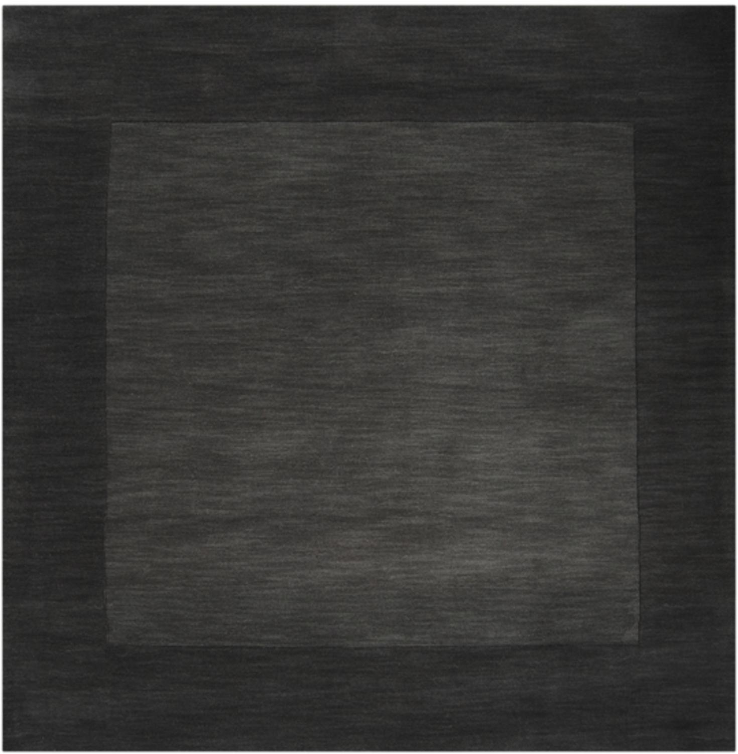 Diva At Home  8' x 8' Magical Moments Plum Kitten and Jet Black Square Wool Area Throw Rug