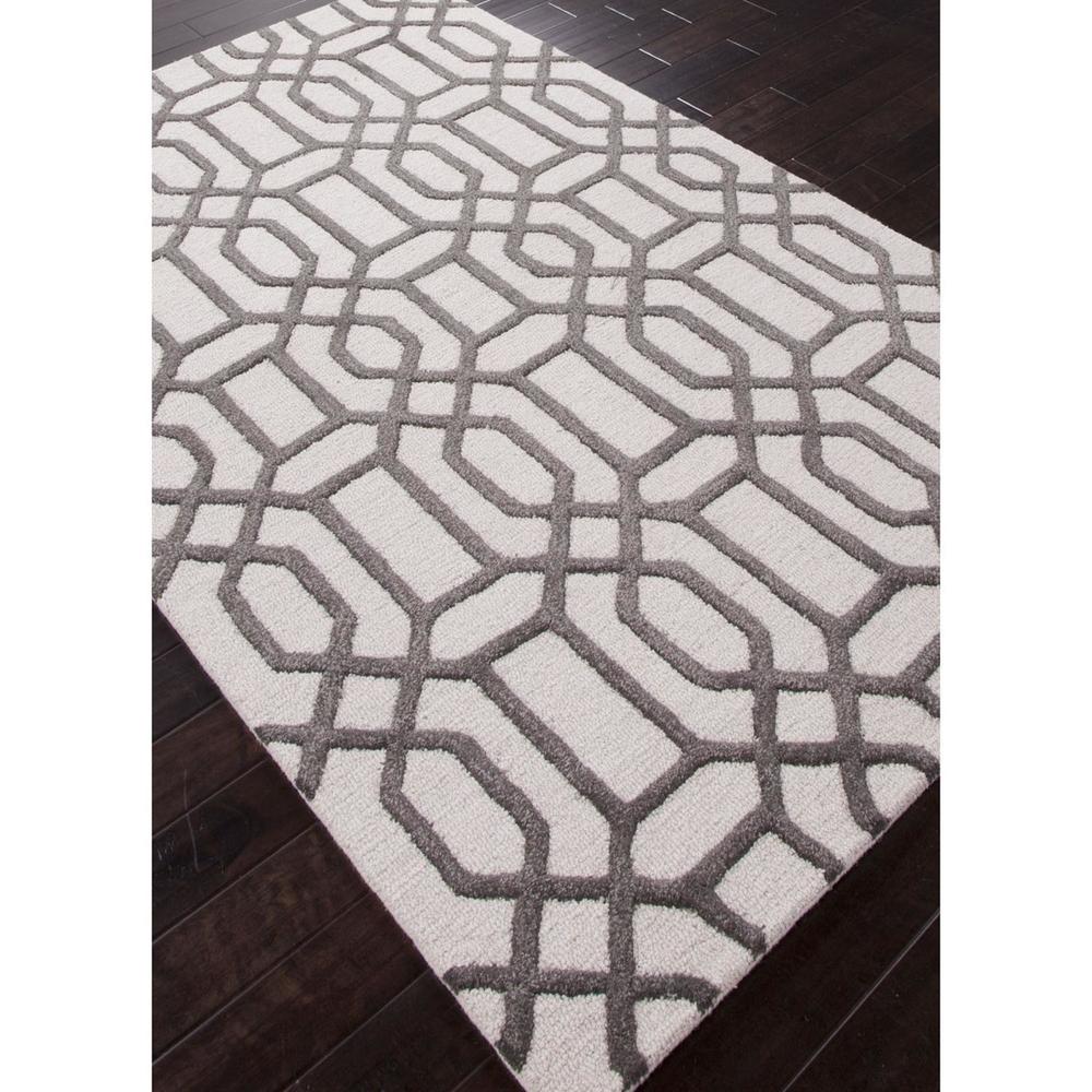Diva At Home 2' x 3' Steel Gray Modern Bellevue Hand Tufted Wool and Art Silk Area Throw Rug