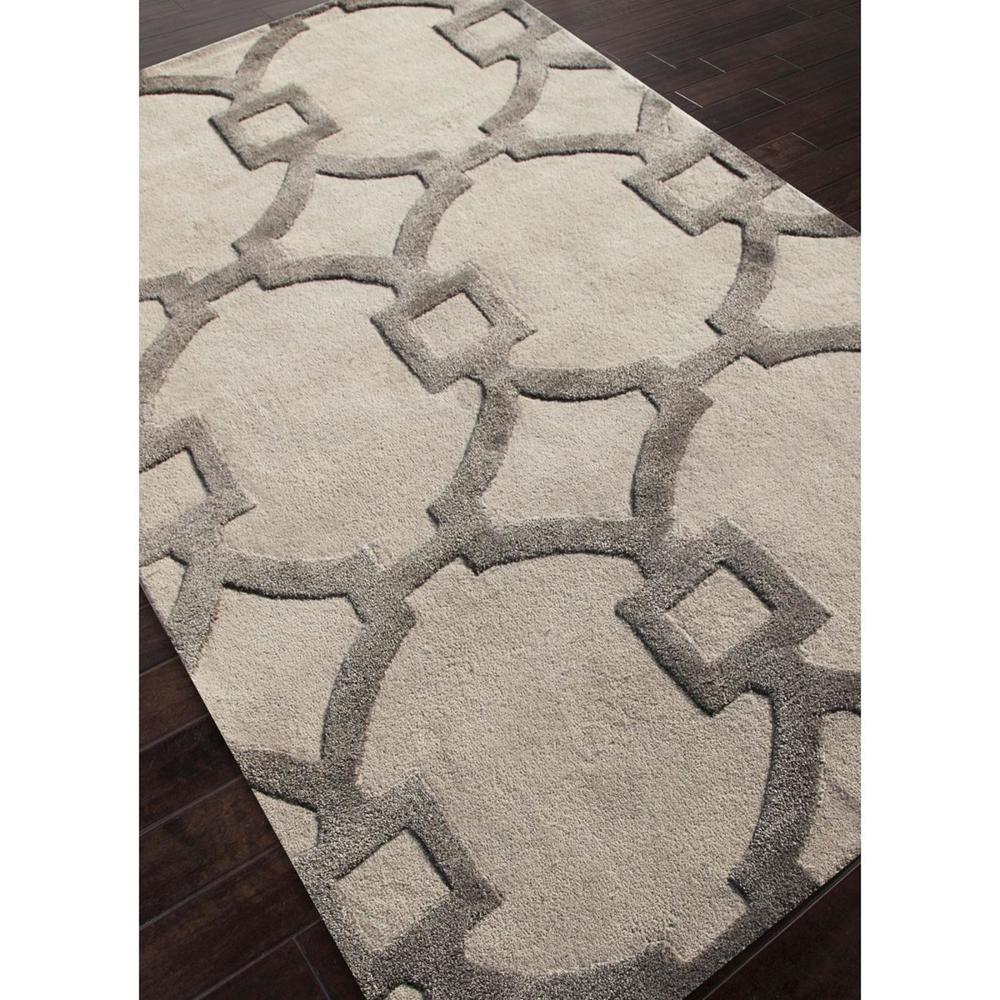 Diva At Home 3.5' x 5.5' Sandy Tan and Gray Regency Modern Wool and Art Silk Hand Tufted Area Throw Rug