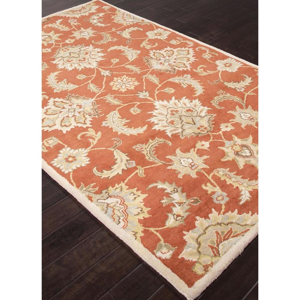 Diva At Home  5' x 8' Sunset Orange Banana Yellow Sand Tan and Coco Brown Abers Transitional Wool Area Throw Rug