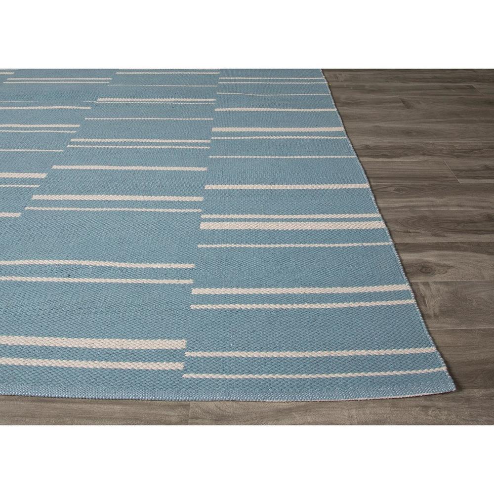 Diva At Home 3.25' x 5.25' Simplicity Stripes Light Blue and Ivory Shed-Free Hand Woven Wool Area Throw Rug