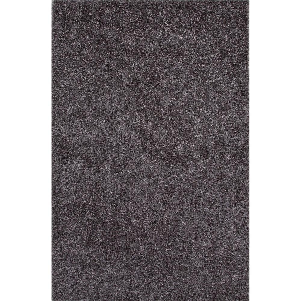 Diva At Home 2' x 3' Contemporary Solid Jet Black Plush Shag Area Throw Rug