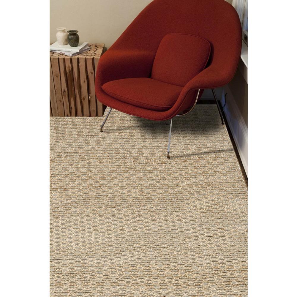 Diva At Home  3.5' x 5.5' Beige Naturals Braidley Hand Woven Jute and Chindi Cotton Area Throw Rug