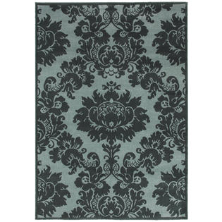 L.R. Home Adana Blue 5 ft. 1 in. x 7 ft. 5 in. Plush Indoor Area Rug