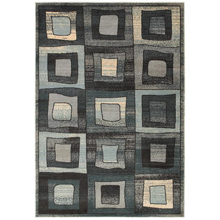 L.R. Home Adana Blue 7 ft. 9 in. x 9 ft. 10 in. Plush Indoor Area Rug