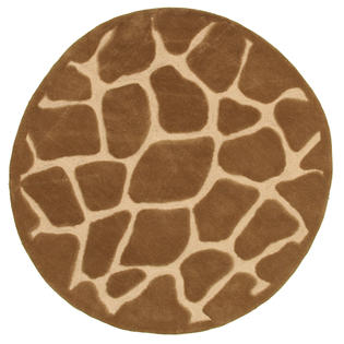 L.R. Home Fashion Natural 3 ft. x 3 ft. Luxurious Round Indoor Area Rug