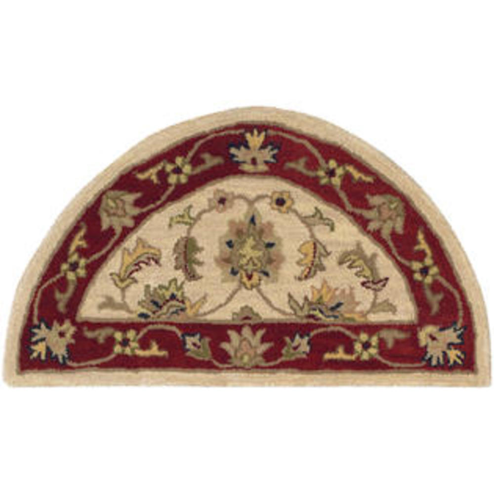 L. R. Resources Shapes Ivory/Red Half Moon 2 ft. 3 in. x 3 ft. 10 in. Traditional Indoor Area Rug