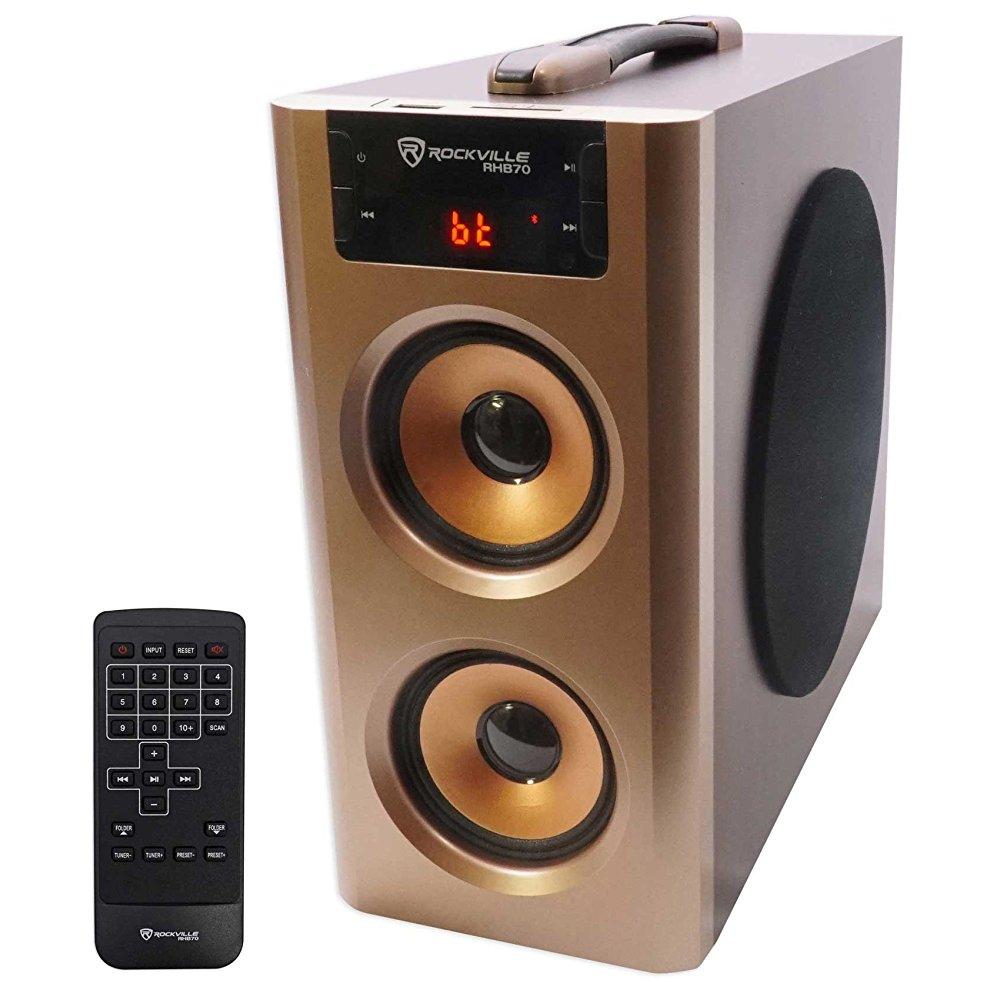 ROCKVILLE ADIB0752CTWCX  RHB70 Home Theater Compact Powered Speaker System w Bluetooth/USB/FM