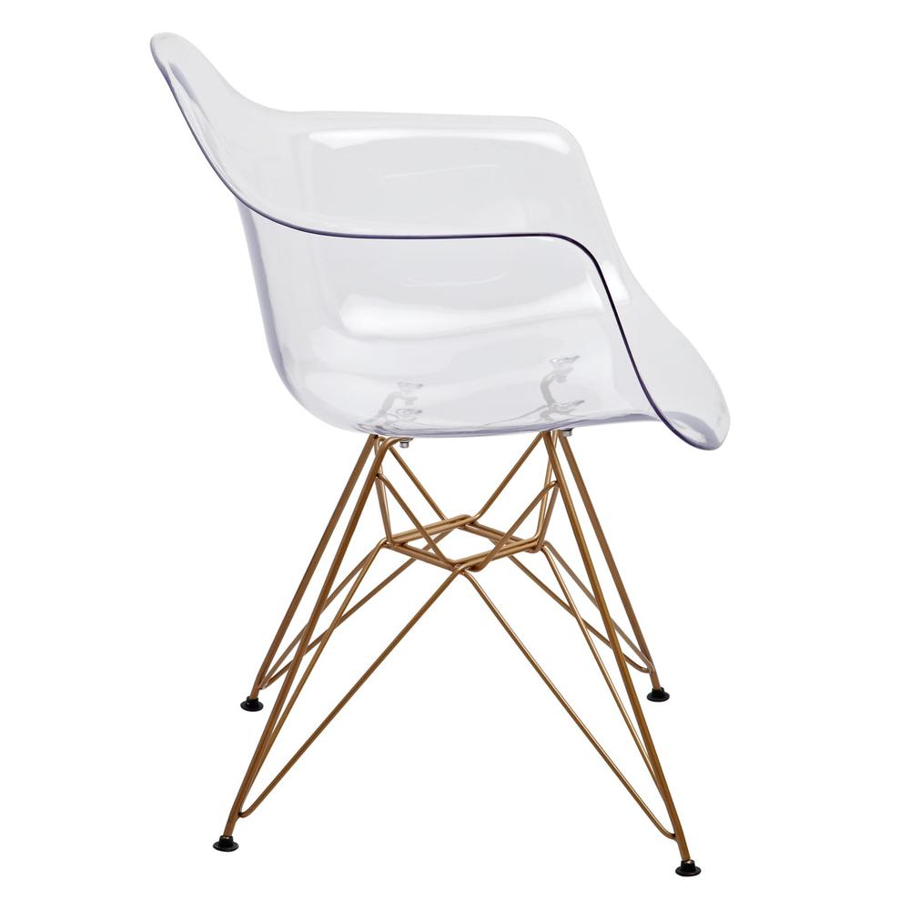 Design Guild  Living Clear Seat Gold Legs Chair