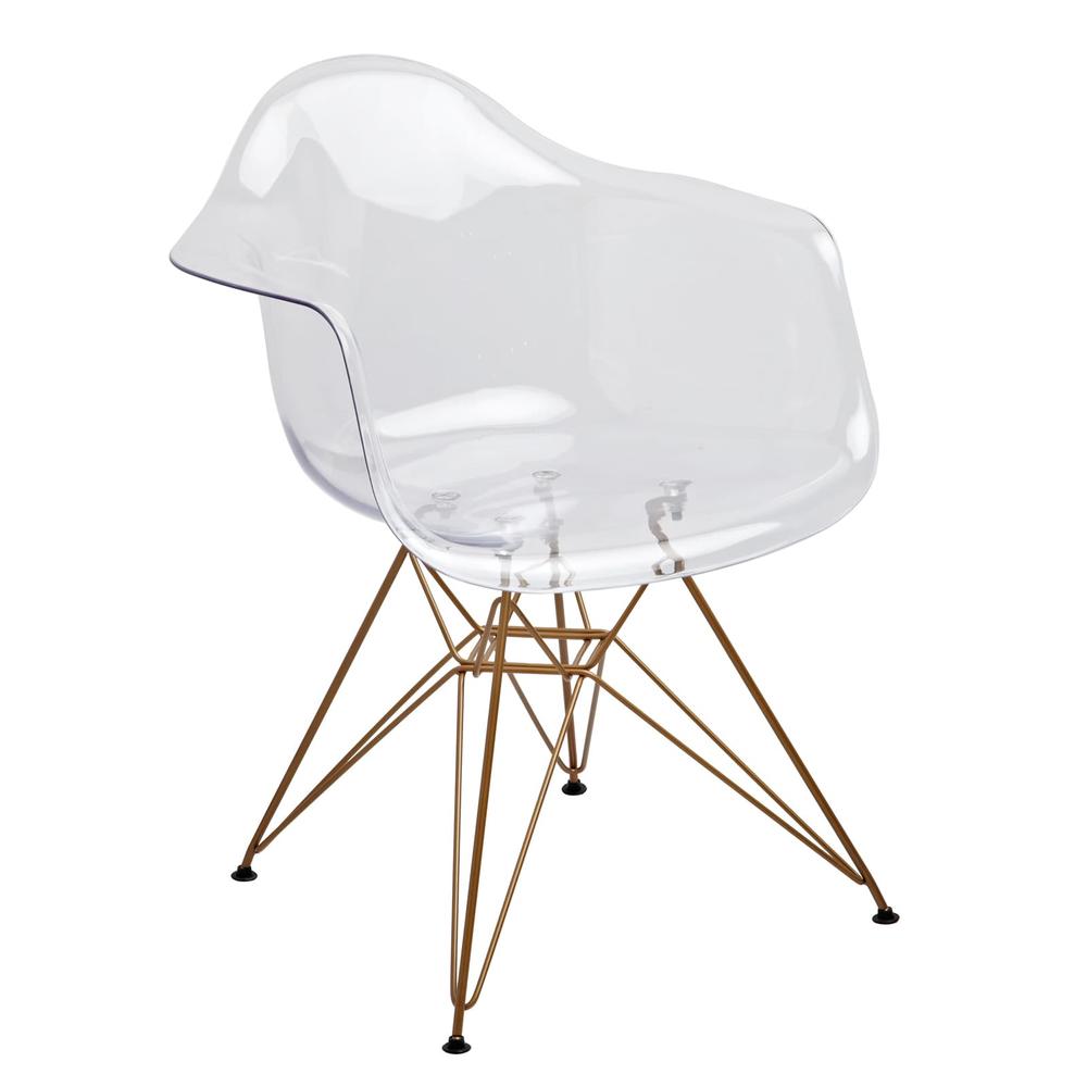 Design Guild  Living Clear Seat Gold Legs Chair