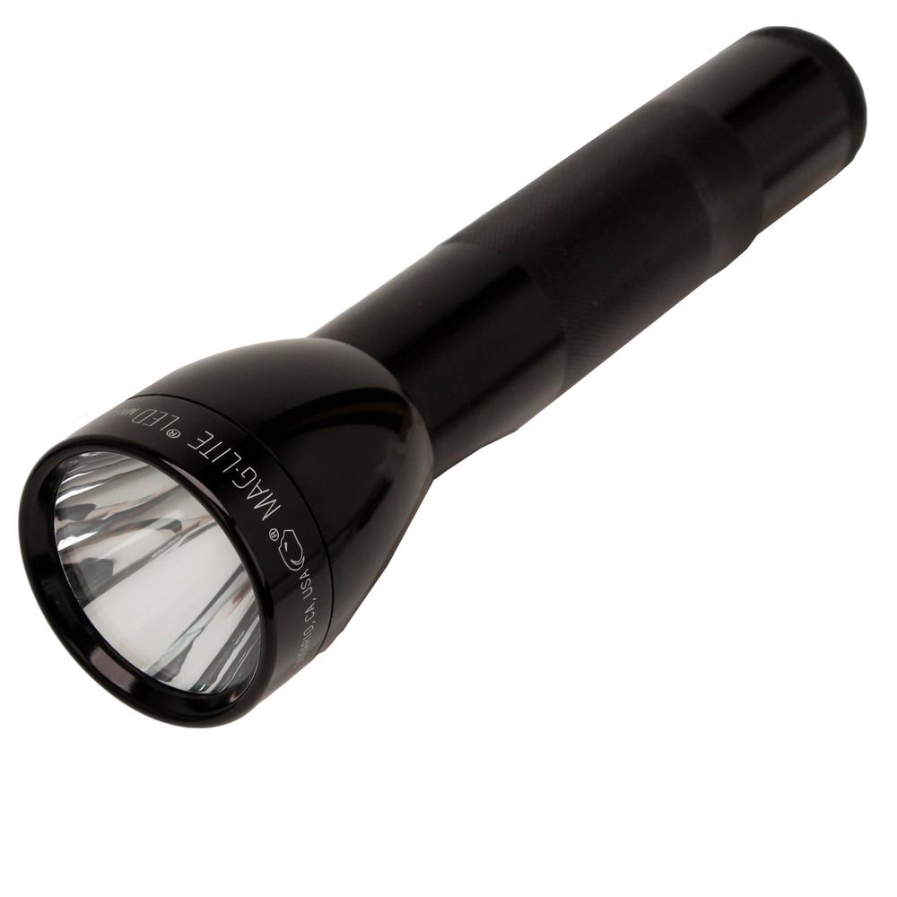 Mag Lite  ML300L Flashlight LED with 2 D Batteries Aluminum Black