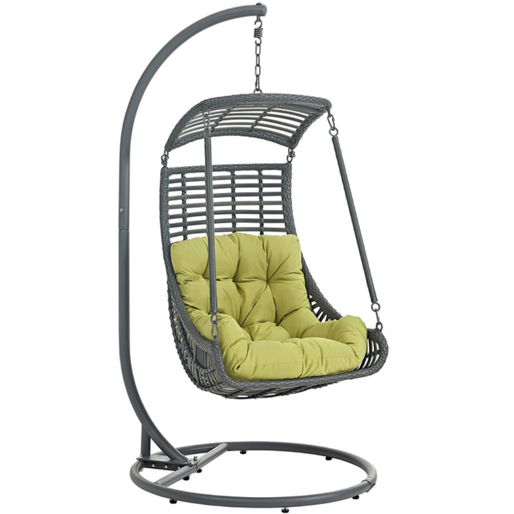 Modway Jungle Outdoor Patio Swing Chair in Green -