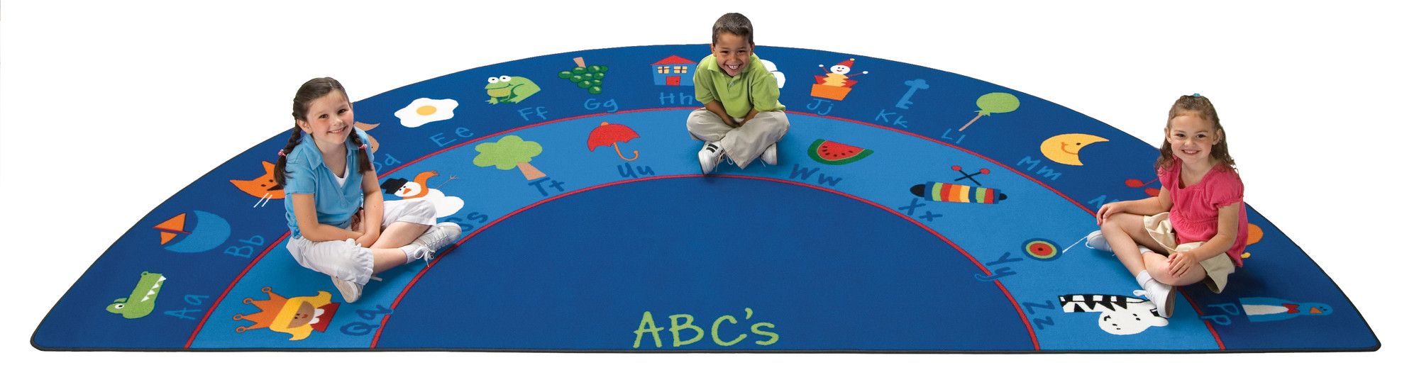 Carpets for Kids  Fun with Phonics Rug - Half-Circle 5' 10" W x 11' 8" L
