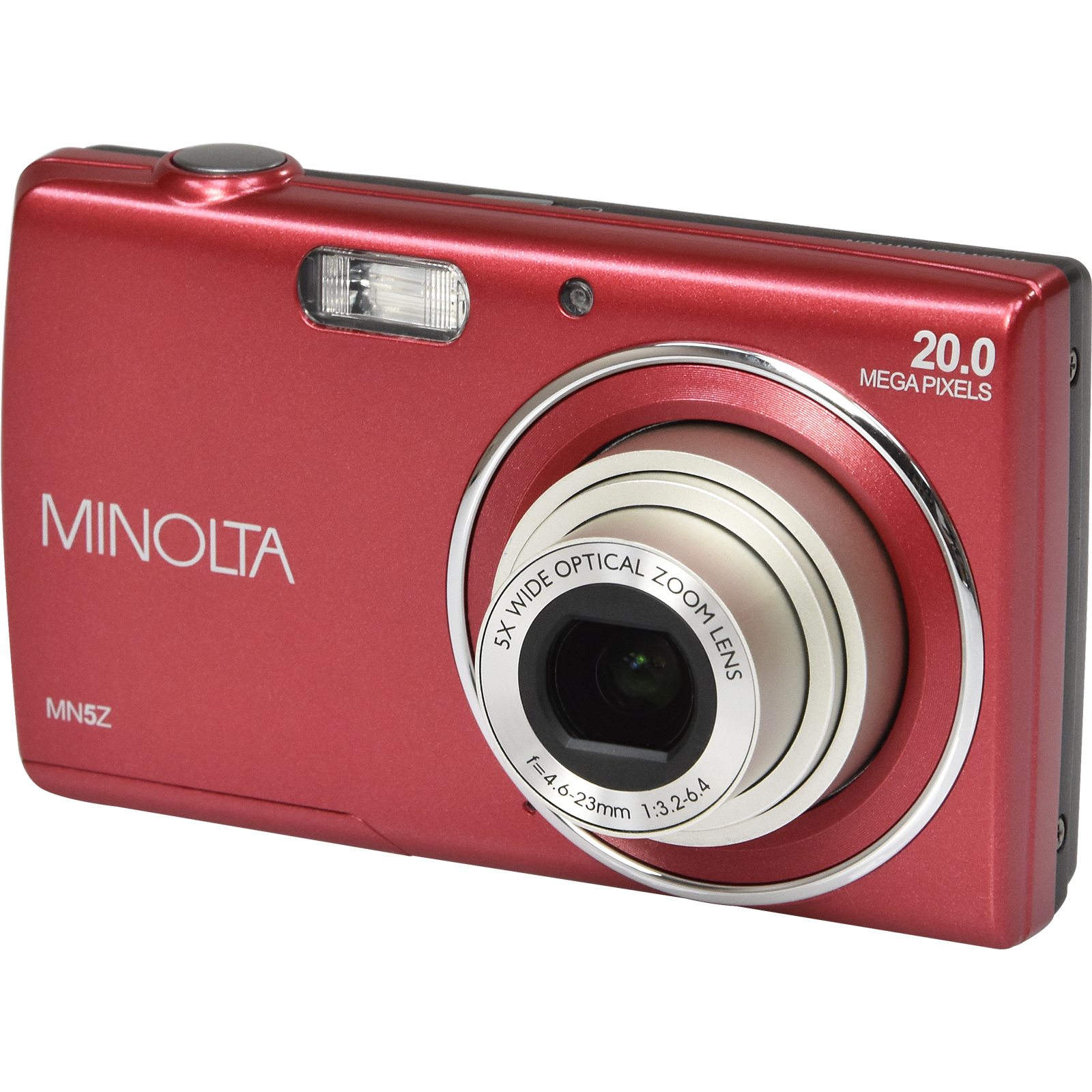 Minolta 5Z 20MP HD Digital Camera w/5x Optical Zoom, Red