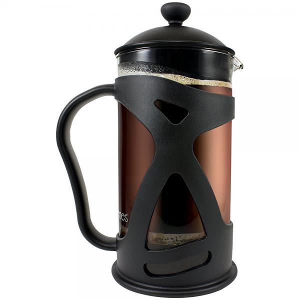 Idylc Homes ADIB00FMJDJ5C KONA French Press Coffee Maker 8 Cup 1 liter, 34 oz Glass Tea Pot, Black