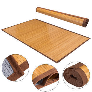 Goplus 5 X 8 Bamboo Area Rug Floor, Wood Area Rug