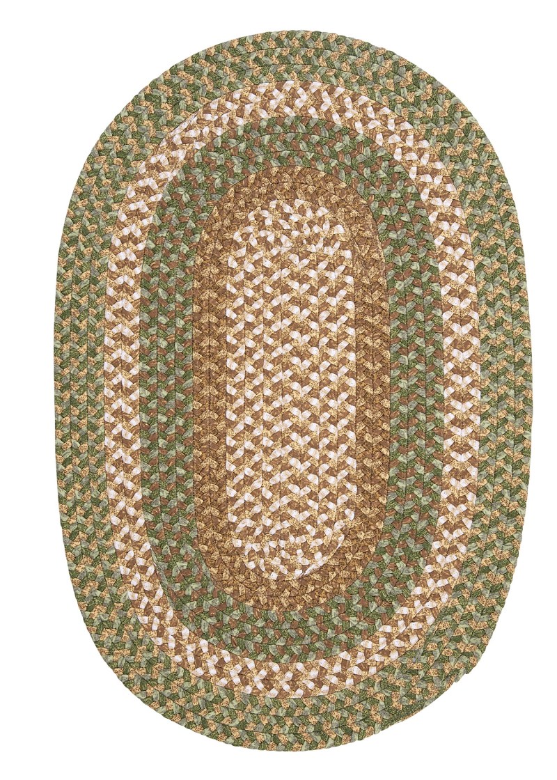 Colonial Mills, Inc. Pattern-Made Green Multicolor 10'x13' Oval Rug