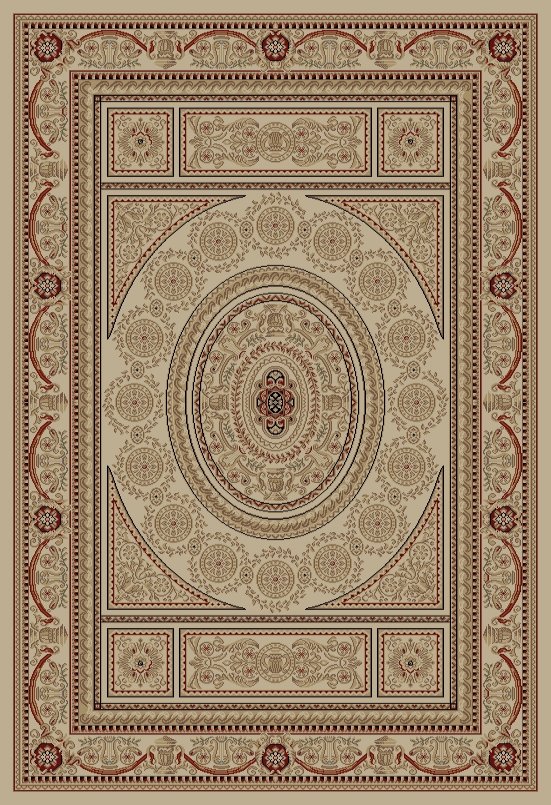 Jewel  Aubusson Ivory 3 ft. 11 in. x 5 ft. 7 in. Area Rug