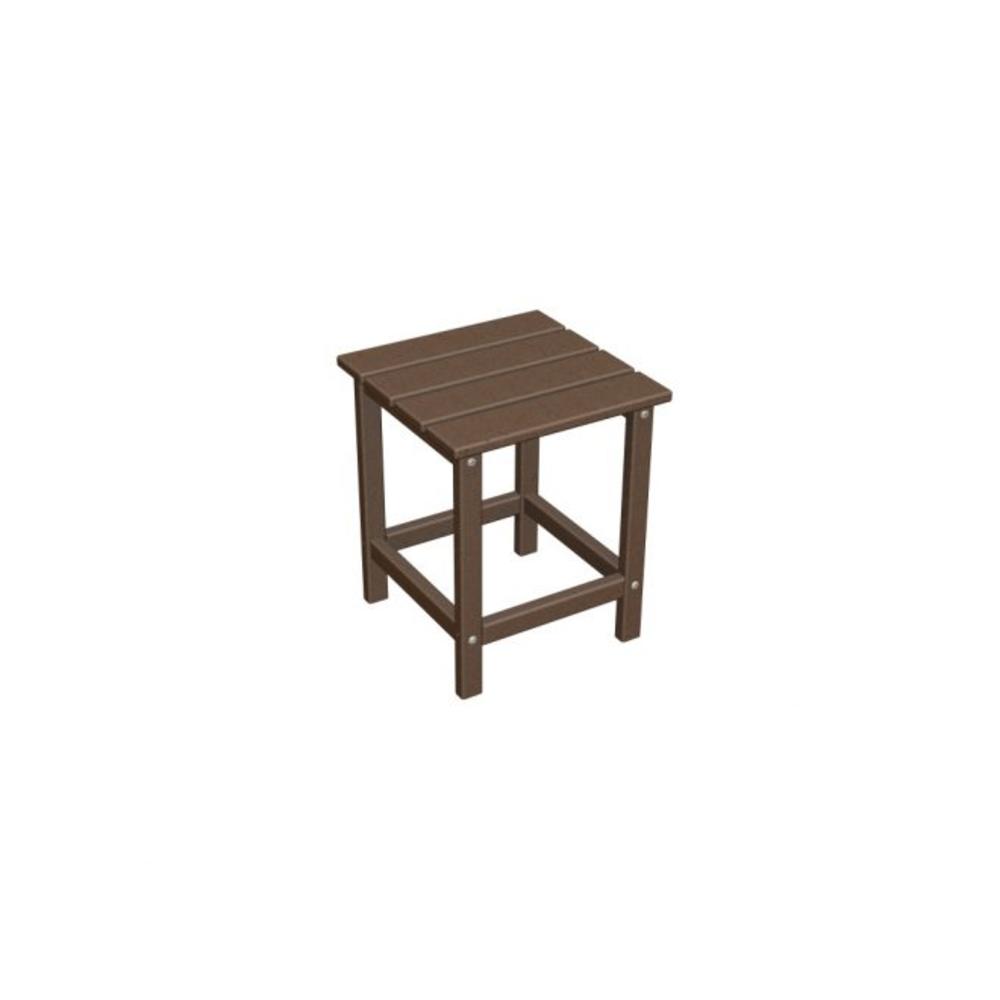 Eco-Friendly Furnishings 18" Recycled Earth-Friendly Sea Breeze Outdoor Side Table - Chocolate Brown