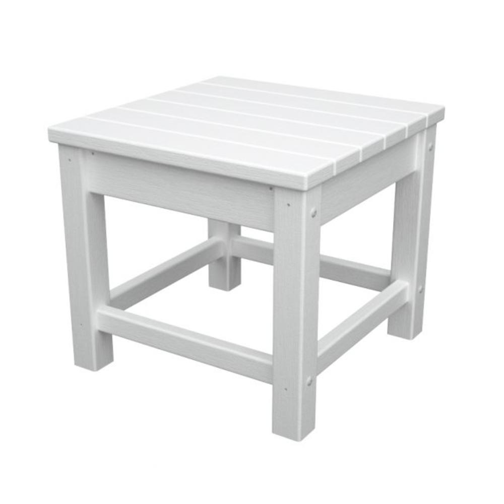 Eco-Friendly Furnishings  Recycled Earth-Friendly Outdoor Patio Club Side Table - White