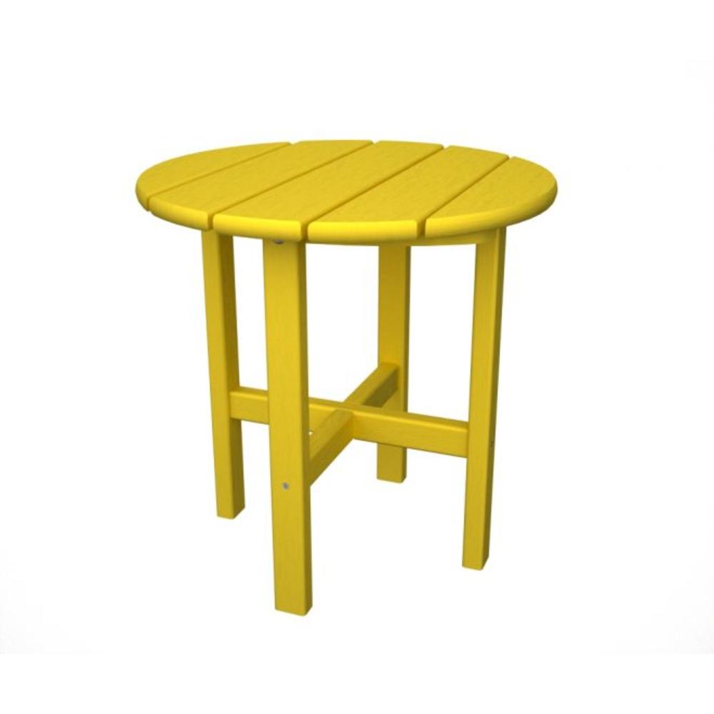 Eco-Friendly Furnishings  18" Recycled Earth-Friendly Outdoor Patio Round Side Table - Sunshine Yellow