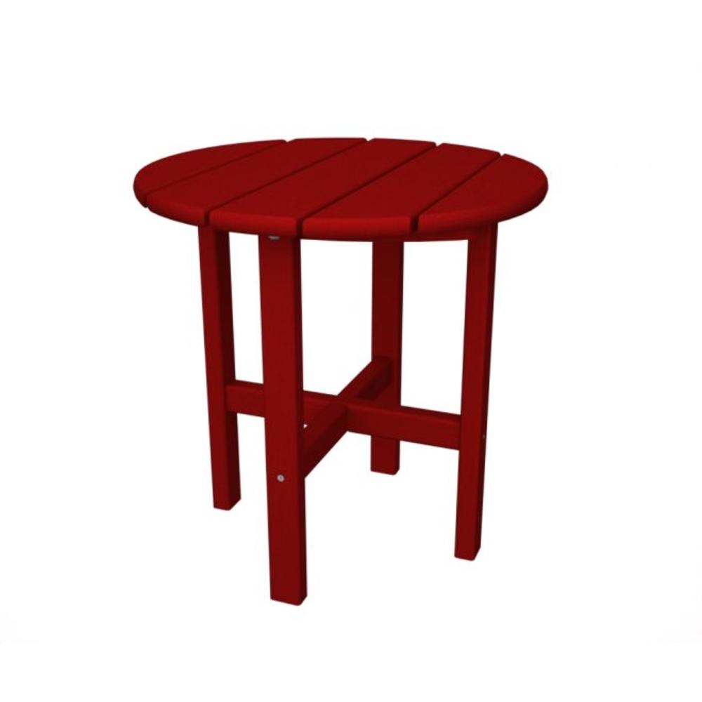 Eco-Friendly Furnishings 18" Recycled Earth Friendly Outdoor Patio Round Side Table - Sunset Red